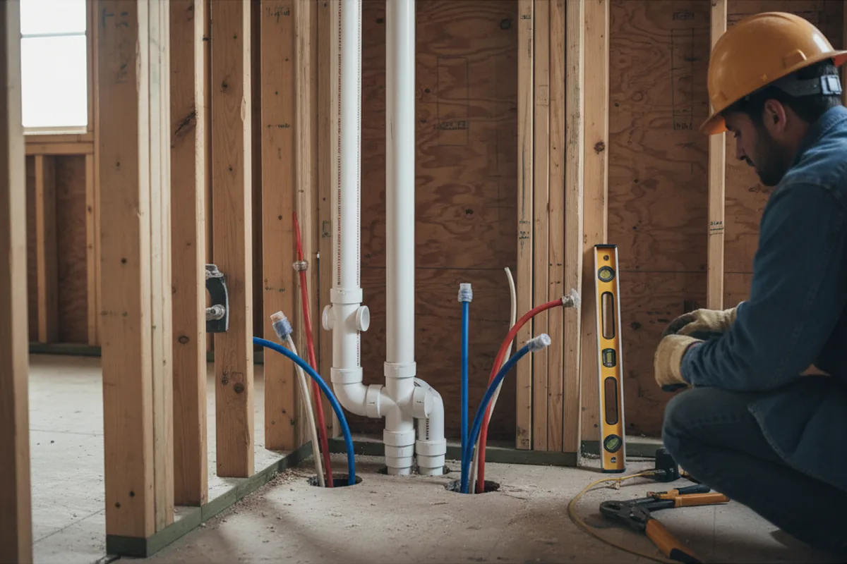 Drain and supply rough-in during Toilet Repair and Installation in Canton